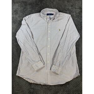Polo Ralph Lauren Shirt Men Large Plaid Flesh Pony
